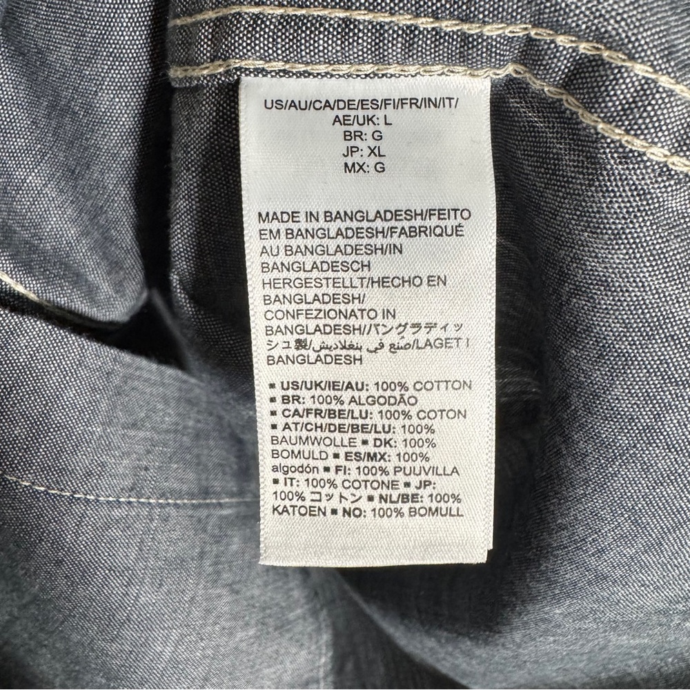 Amazon Essentials Gray Denim Chambray Casual Butt… - image 11